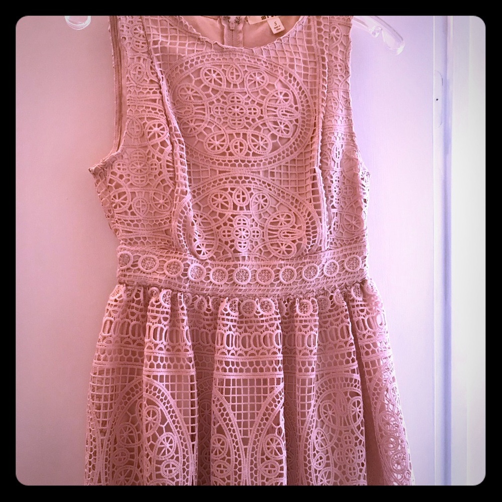 Blush pink lace dress